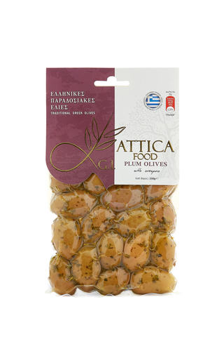 Оливки Дамаскино с орегано Attica Food 250 гр