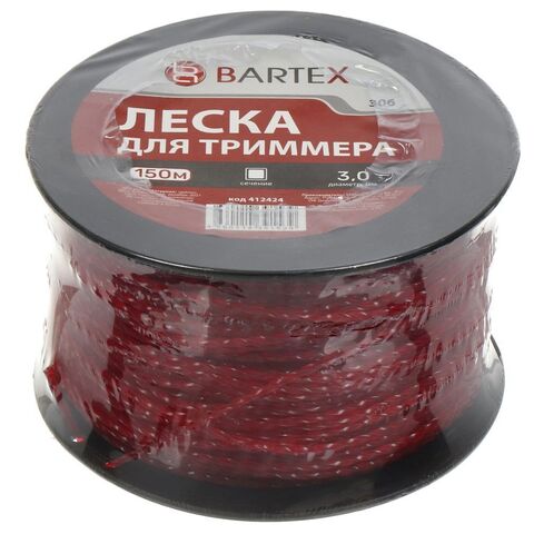 Леска для триммера 3.0 мм, 150 м, квадратная, Bartex