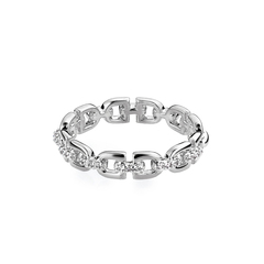 Латунное кольцо "Цепь с фианитами" silver