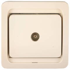 СВЕТОЗАР Гамма, телевизионная, одинарная, цвет бежевый, электрическая розетка (SV-54115-B)
