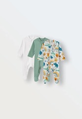 Комплект из 3 слипов (ментол/белый/в мире животных)