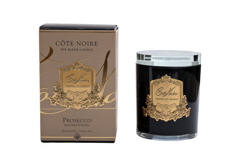 Свеча ароматическая 450г Cote Noire Prosecco в стеклянном стакане