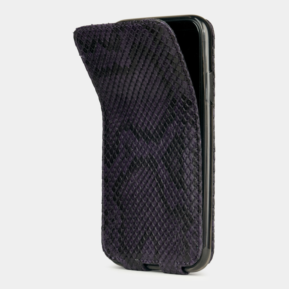 Чехол для iPhone 11 из натуральной кожи питона, фиолетового цвета