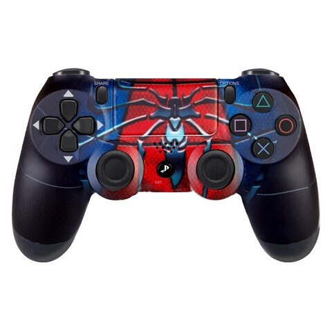 Джойстик беспроводной DualShock №5 для PlayStation 4 с рисунком Spiderman / Человек-паук (Черный)