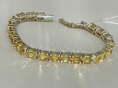 Цитрин микс (браслет из серебра)