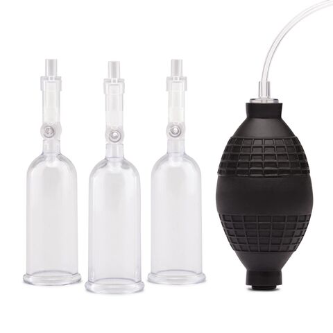 Вакуумная помпа для клитора и сосков Nipple Suckers with Clitoral Pump - Lux Fetish LF5328