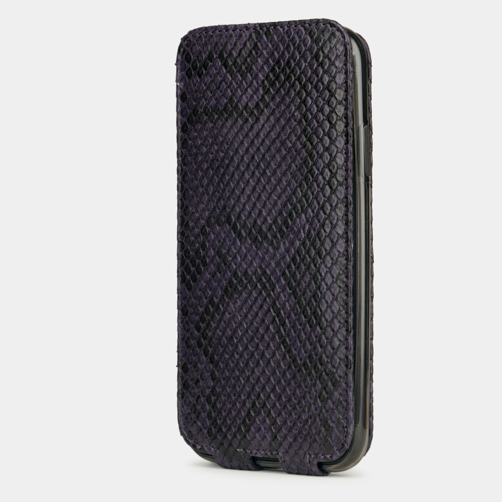 Чехол для iPhone 11 из натуральной кожи питона, фиолетового цвета