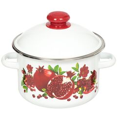 Кастрюля сталь, эмал, 3 л, с крыш, Сиб товары, Гранатовый сок, 1MD181M, индукц