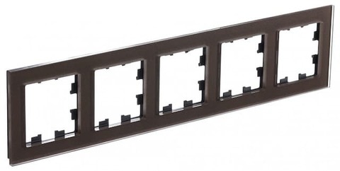 Рамка на 5 постов. Цвет Мокко. Schneider Electric(Шнайдер электрик). AtlasDesign Nature. ATN320605