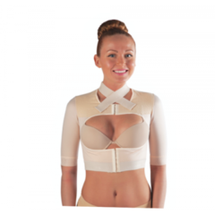 Послеоперационный сплошной компрессионный жакет с длинными рукавами и открытой грудью