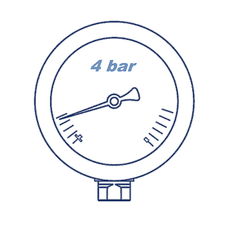Манометр глицериновый D63 G1/4 - 4 Bar - радиальное подключение VERSO