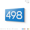 Номер на дверь 498, табличка на дверь для офиса, квартиры, кабинета, аудитории, склада, голубая 120х70 мм, Айдентика Технолоджи