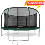 ARLAND Батут премиум 14FT с внутренней страховочной сеткой и лестницей (Dark green) фото №1