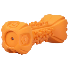 Mr.Kranch игрушка для собак Гантель дентальная с пищалкой оранжевая с ароматом бекона 22