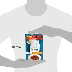 Gourmet Перл консервы для взрослых кошек говядина 75 г