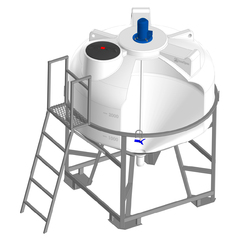 Емкость ЦКТ 3000 с патрубком 110 мм  белый в обрешетке с лестницей с пропеллерной мешалкой ЭкоПром ФМ/ЦКТ 3000 л. вертикальная конусообразная (2012x2012x2650см;263кг;Белый) - арт.557821