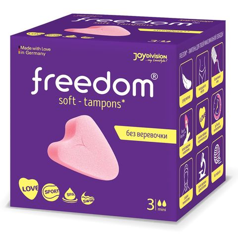 Женские гигиенические тампоны без веревочки FREEDOM mini - 3 шт. - Freedom Freedom 12231