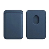 Кожаный чехол для пластиковых карт магнитный (MagSafe) / Картхолдер - кошелек для iPhone 12, 13 серии Leather Wallet (Синий)