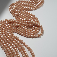 Хрустальный жемчуг, оттенок "Bronze", шар 6мм, перламутрово-сатиновое улучшенное покрытие