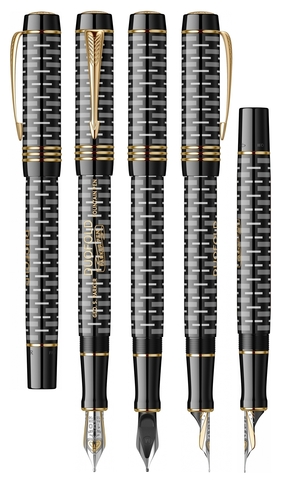Ручка перьевая Parker Duofold 100th Anniversary LE, Black GT, M (2123546)