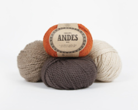 Пряжа Andes uni colour,100г, 90м. 65%шерсть, 35%альпака (цена за уп.)