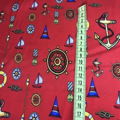 Ткань вискоза красная якоря 3115
