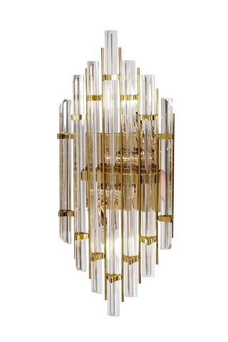 Бра настенное 55x24см Garda Decor Bove золотой со стеклянным декором