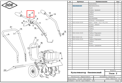 Выключатель зажигания DDE V300-II-2s Гном 2 (910-614-07)