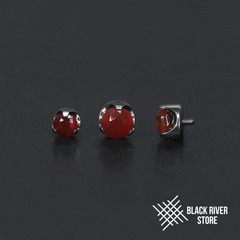 Flat Faceted Red Onyx