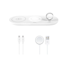 Беспроводная зарядка TTEC 3-в-1 AirCharger Trio 3 Apple Watch Wireless Speed Charging Station, белый