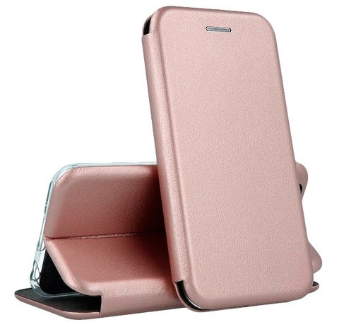 Чехол-книжка из эко-кожи Deppa Clamshell для Samsung Galaxy A01 (Розовое золото)