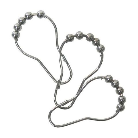 Набор из 12 крючков для шторки Carnation Home Fashions Roller Hook Chrome