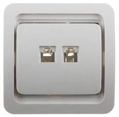 СВЕТОЗАР Гамма, телефонная, двойная, цвет белый, электрическая розетка (SV-54118-W)