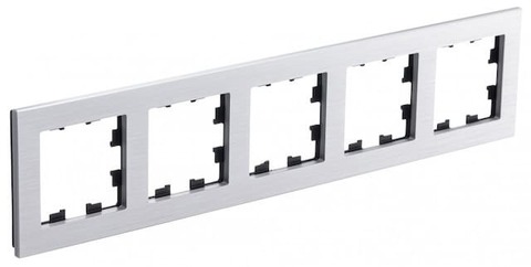 Рамка на 5 постов. Цвет Серебро. Schneider Electric(Шнайдер электрик). AtlasDesign Nature. ATN312105