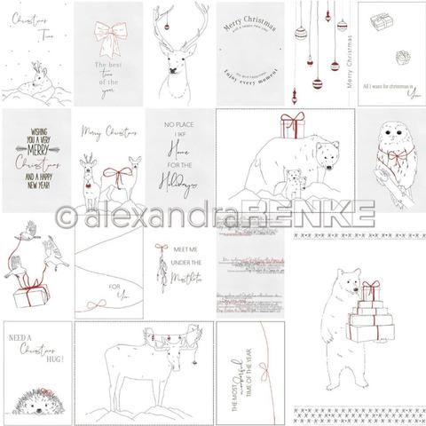 Лист одностороннего кардстока 30х30 см -Alexandra Renke Lena's Christmas Design Paper- Nordic Animals- 1 шт