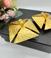 27342- Серьги клипсы крупные КВАДРАТЫ из латуни YSL