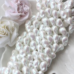 Майорка, имитация барочного жемчуга, White Pearls (слегка с розовым отливом) 10*15 мм, 1 нить, МА233