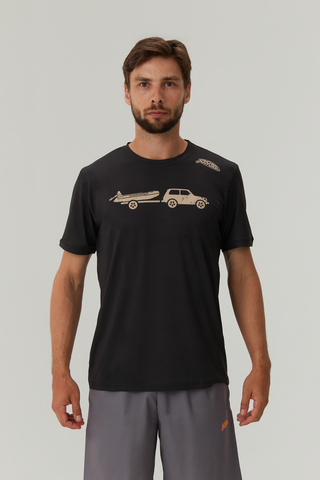 Футболка "Нива и Лодка" черный цвет