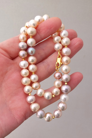 Бусы из разноцветного жемчуга, премиальная позолоченная фурнитура