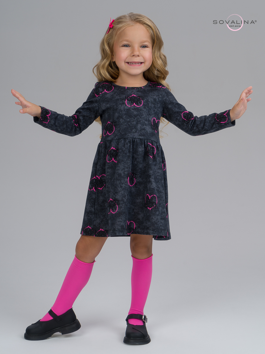 Платье Эля варенка графит сердце