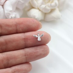 УЦЕНКА!!! Подвеска Жучок с фианитами 9*11 мм, родий, У086