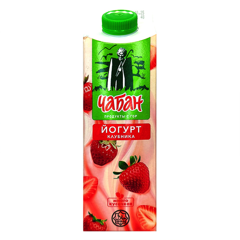 Йогурт Чабан Клубника 1,6% 870г п/пак