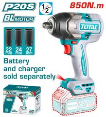 Аккумуляторный ударный гайковерт 20в 850НМ 1/2 TIWLI20851 TOTAL без ауб и зу