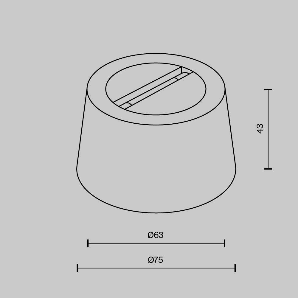 Чаша для двойного вывода ленты Maytoni Technical Pendant system Parity TRA130CRDuo-B