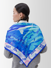 Платок «Весна в Арктике» 100% шёлк