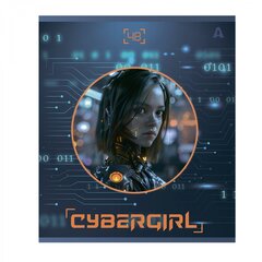 Тетрадь 48л, А5, клетка, Alingar, "Cibergirl" , скрепка,мелованный картон (стандарт), выб УФ лак, блок офсет, 5 дизайнов в пленке т/у