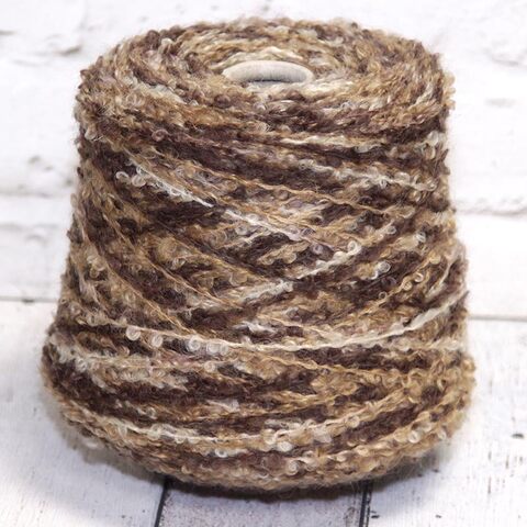 Кидмохер-букле PURA LANA ITALIA / AMELIA 180 секционный бежево-коричневый