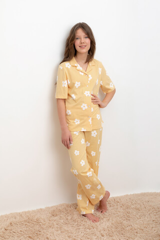 пижама  для девочки  КБ 2829/абрикосовый щербет,цветы