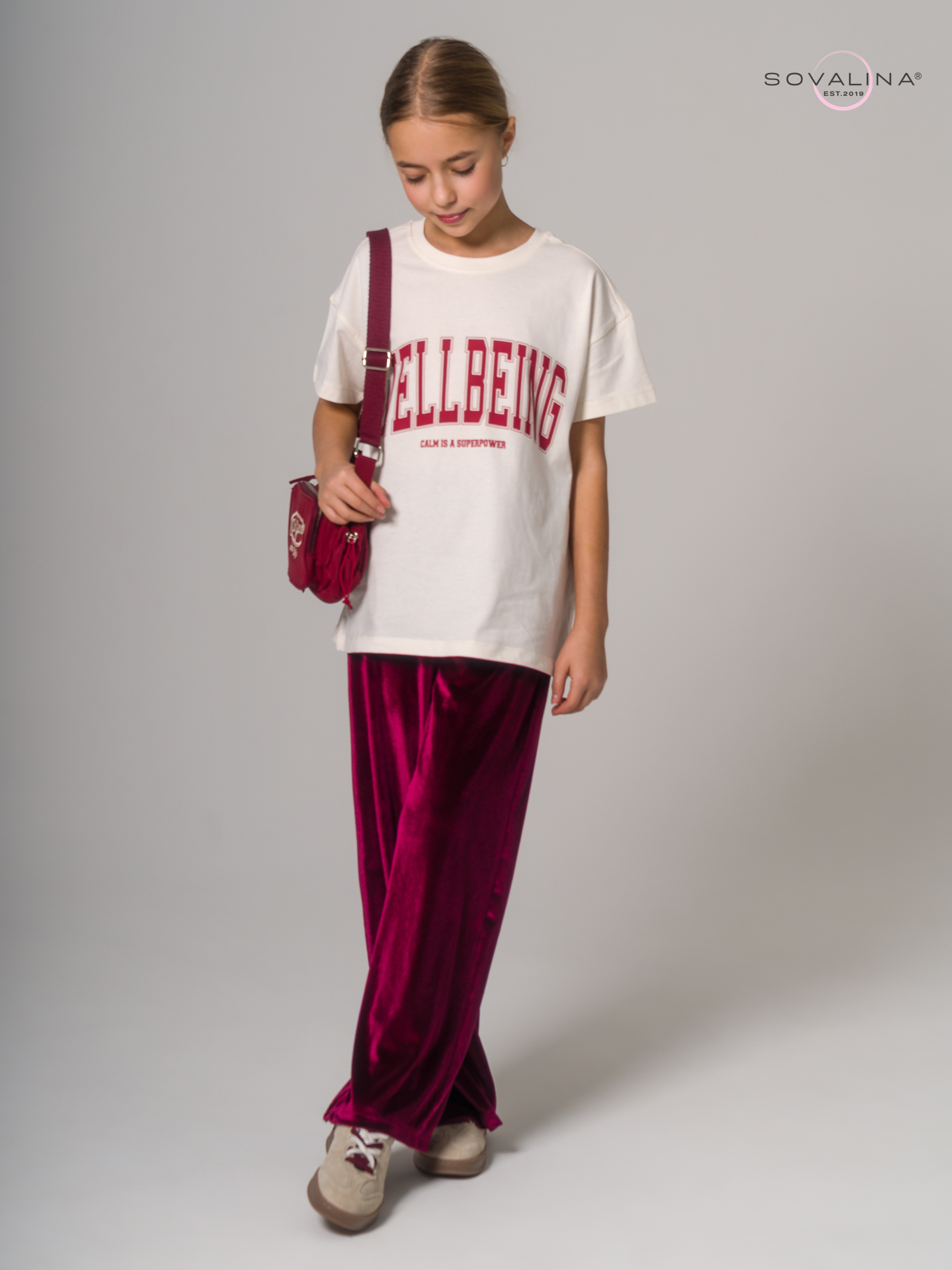 Брюки Classic бархат бордо