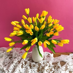 Крокусы-подснежники искусственные, Темно-желтые, набор 3 букета, 33 см, больше 60 бутонов в наборе